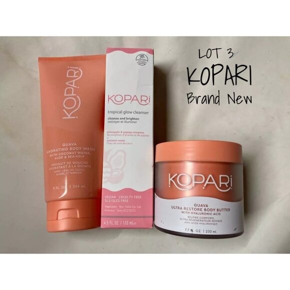 Kopari Beauty Guava Body Butter & Wash - Tropical Glow Cleanser Lot 3 New - Picture 1 of 1